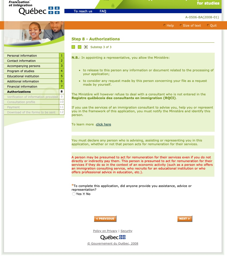 Passo 15 CAQ site oficial do governo de Quebec Como solicitar o Certificado de Aceitação de Quebec (CAQ) em 2024