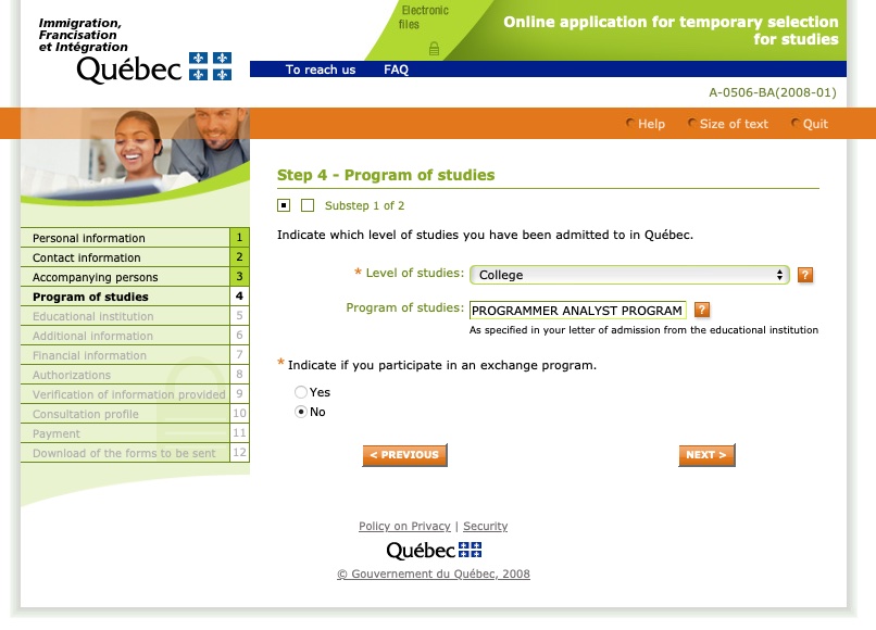 Passo 7 CAQ site oficial do governo de Quebec Como solicitar o Certificado de Aceitação de Quebec (CAQ) em 2024